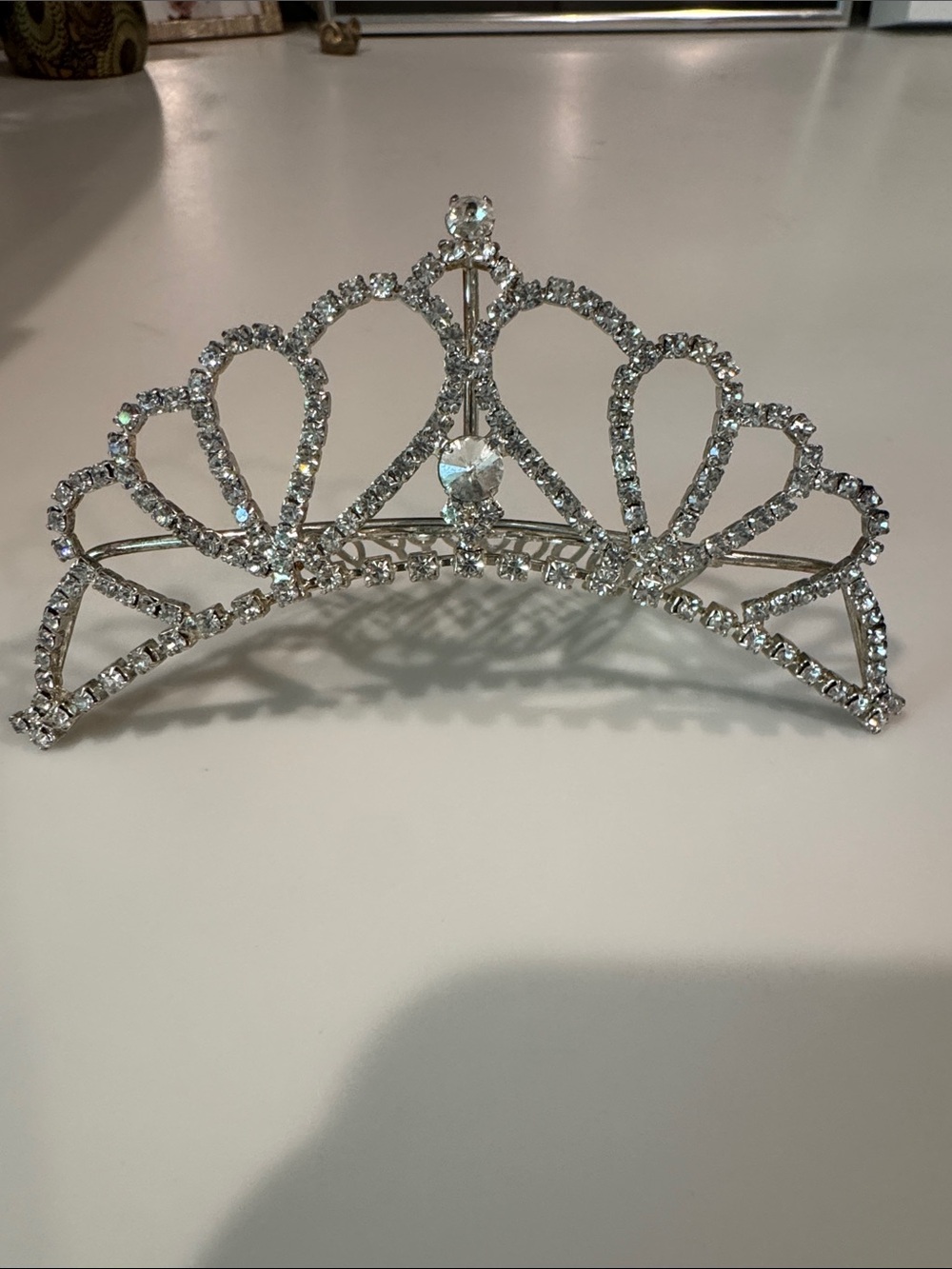 Crystal Rhinestone Silver Tiara - Women's Accessory